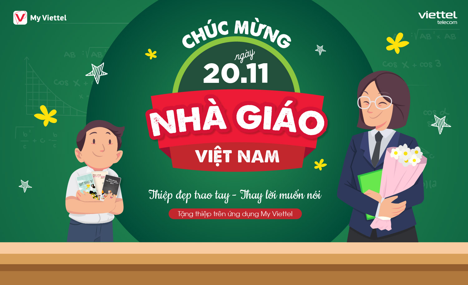 Chúc mừng ngày Nhà giáo Việt Nam 20/11: Thiệp đẹp trao tay thay lời muốn nói 