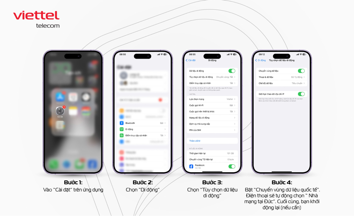 4 bước sử dụng roaming Đức trên thiết bị di động