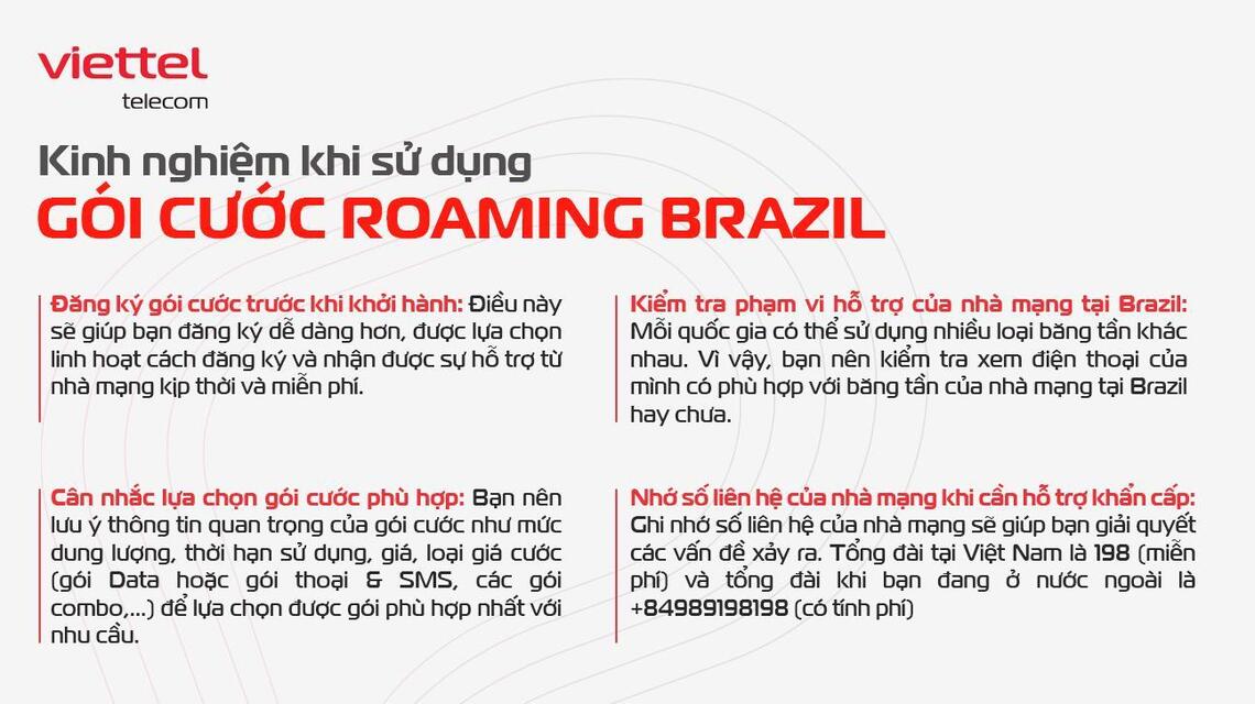 4 kinh nghiệm khi sử dụng gói cước roaming Brazil mà bạn nên biết