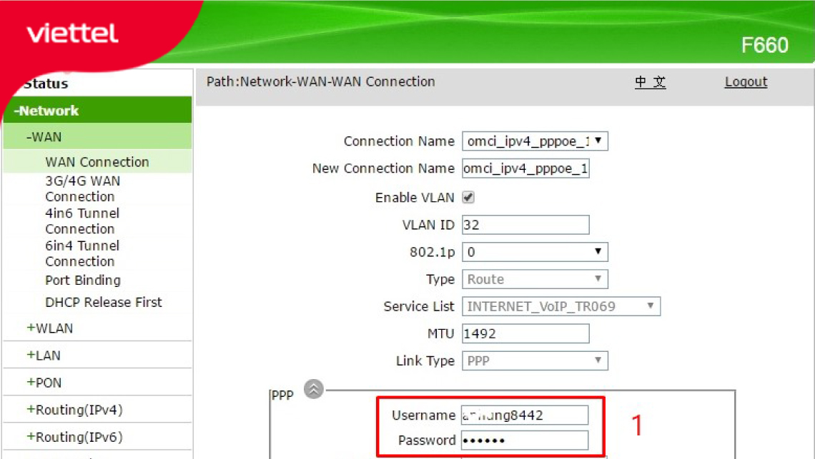 Giao diện tại Connection Name