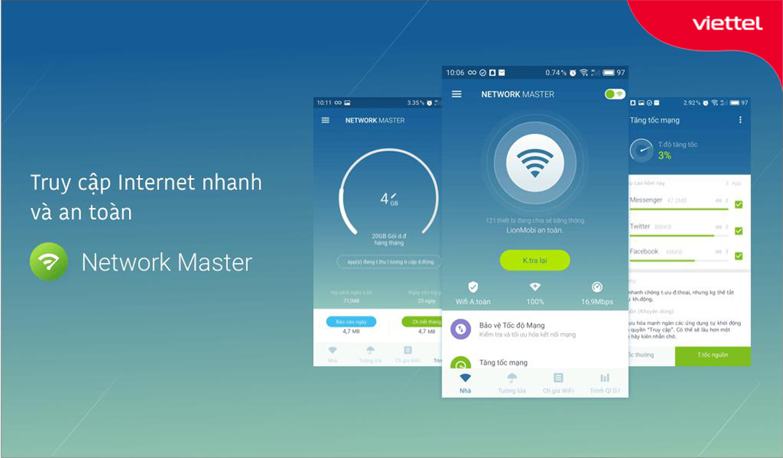 Network Master – Speed Test giúp bạn truy cập mạng nhanh và an toàn.