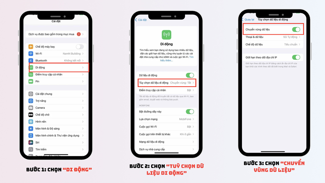 Các bước bật roaming để sử dụng trên điện thoại