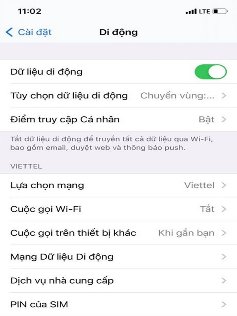 Chuyển vùng dữ liệu - data roaming