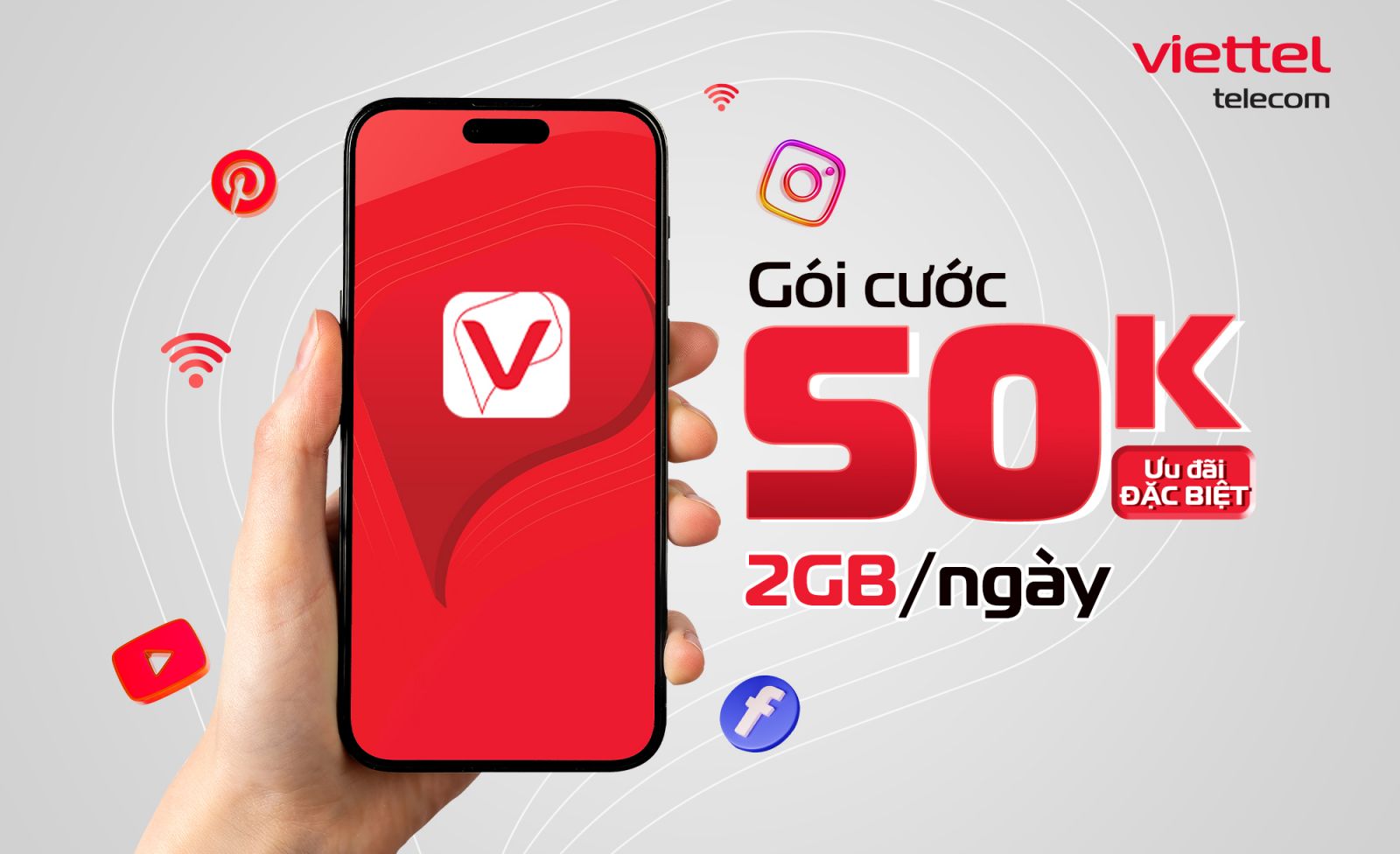 gói cước 50K Viettel 2GB 1 ngày