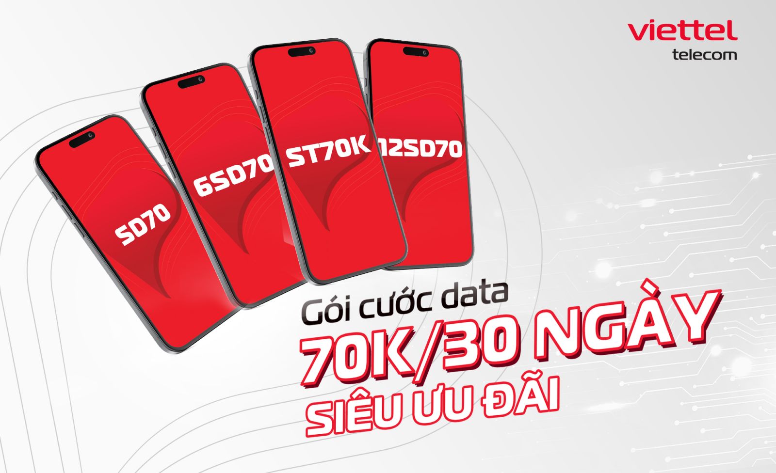 gói cước Viettel 70K/30 ngày