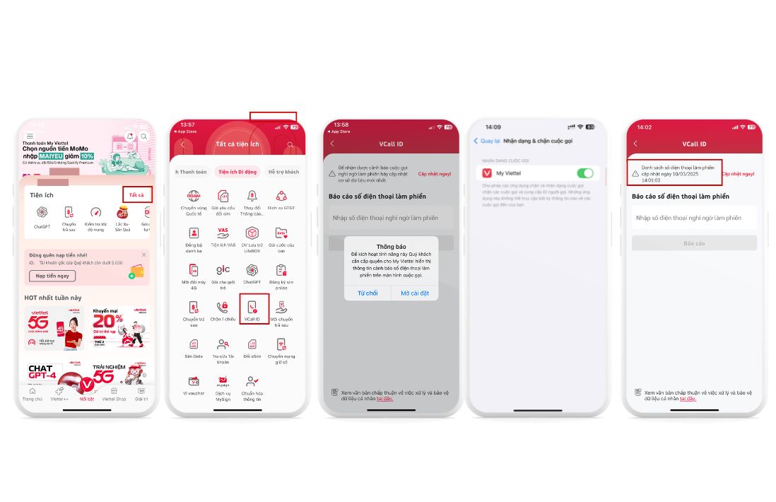 tính năng Vcall ID trên thiết bị iOS